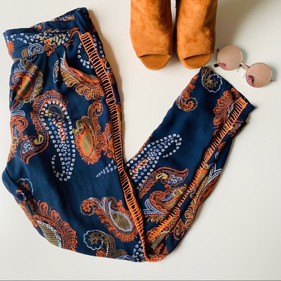 Forever 21 Pants - FOREVER 21 Blue Orange Bohemian Pants 💙🧡